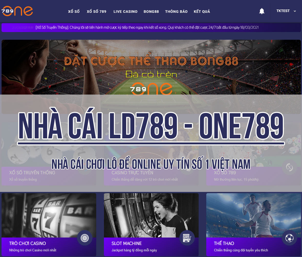 Nhà Cái Lô Đề ONE789 LD789 VN789